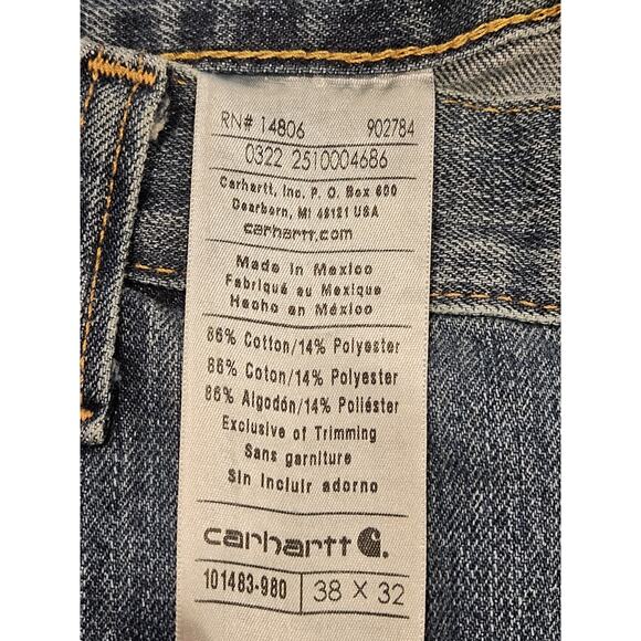 Men's Carhartt Holter Relaxed Fit Straight Leg Jeans Size 38X32 NWT 101483-980 - Picture 6 of 7